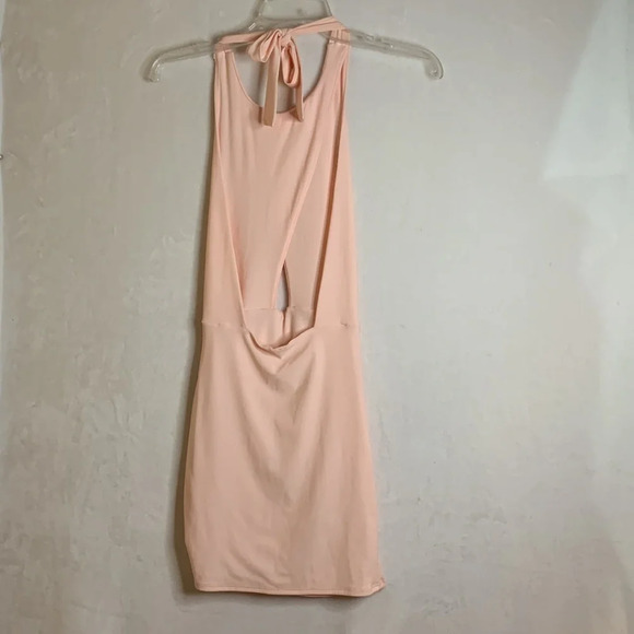 Lucy in the Sky Pink Blush Halter Backless Dress Size Small - Picture 5 of 9